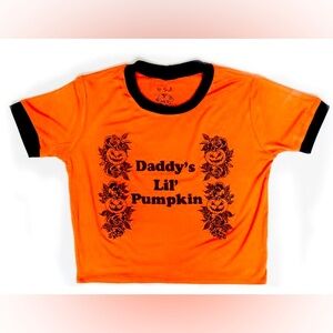 Daddy’s ‘Lil Pumpkin Cropped Ringer Tee by Vera’s Eye Candy